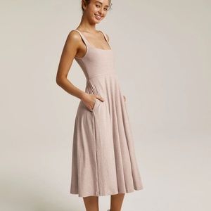 Beyond Yoga Blush Pink Midi Dress